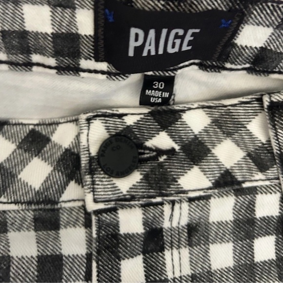 Paige Womens Jeans Hoxton Ankle Straight Black and White Gingham Size 30 - Picture 4 of 6